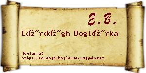 Eördögh Boglárka névjegykártya